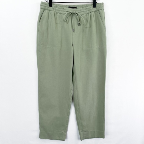 Banana Republic Pants Women Small Light Green Linen Pull On Elastic Waist Comfy - Picture 2 of 15